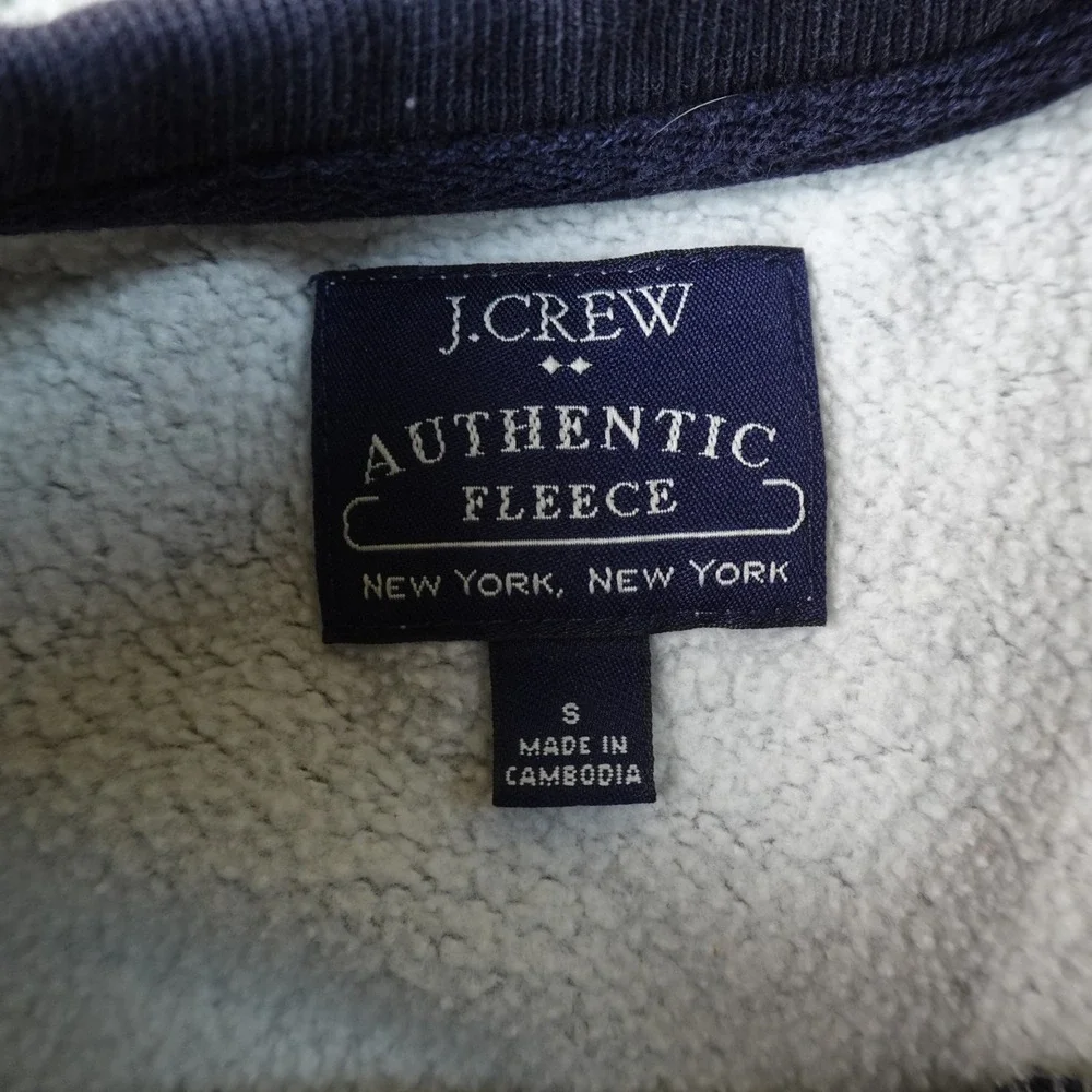 J Crew Sweatshirt Mens S Gray Fleece Crewneck Colorblock Raglan Pullover Sweater